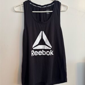 Reebok Black Tank with White Trim and Logo